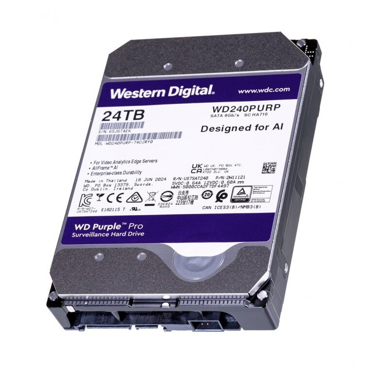 HDD, WD, 24TB, 7200 RPM, 512 MB, 147x101.6x26.1mm