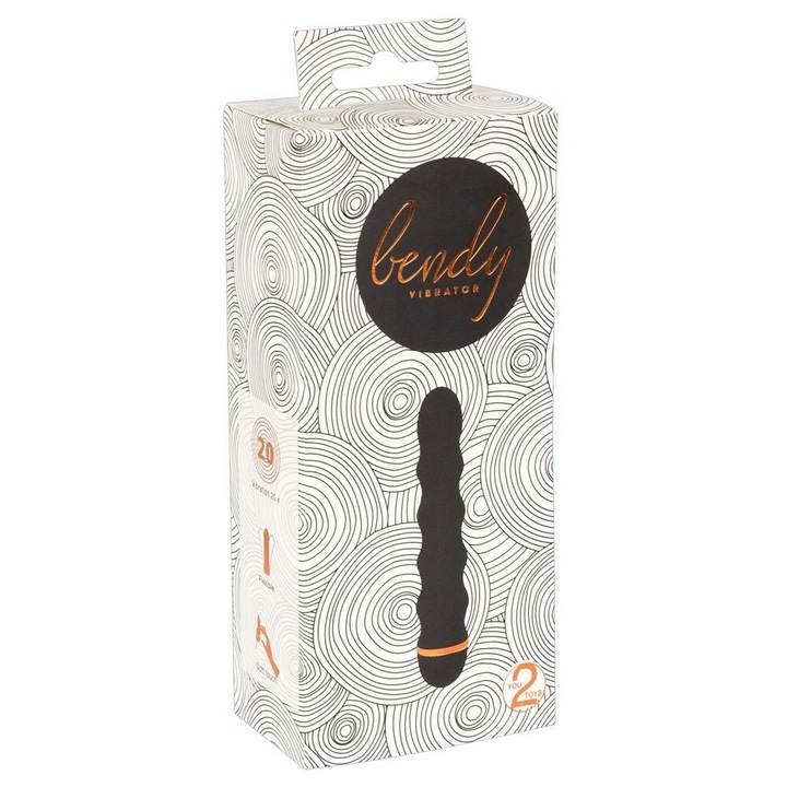 Bendy Wavy vibrátor, 20 mód, 17cm, fekete
