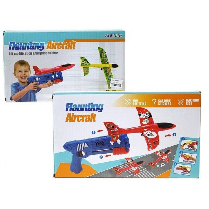Pistol cu lansator de avioane MIX, Adar, 35x21x6cm, set