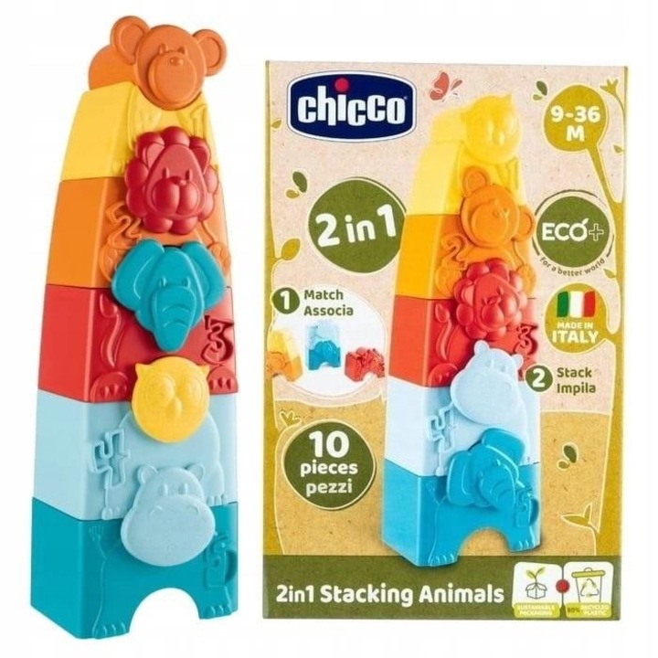 Puzzle interactiv pentru copii, 10 piese, Chicco, 11x7x35cm