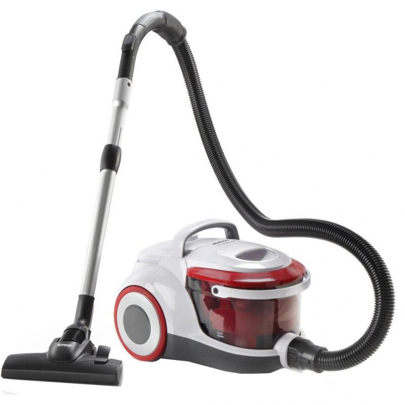 Aspirator Gorenje VCEB01GAWWF, filtrare cu apa, 800 W, 3 L, alb/rosu