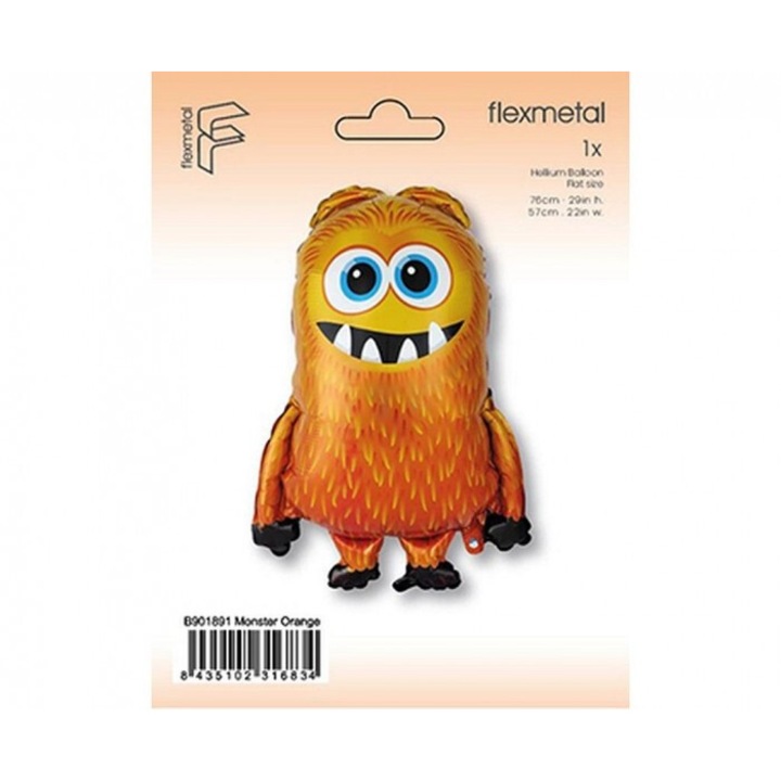 Monster fólia lufi, narancssárga, 57cm, 1 db-os szett.