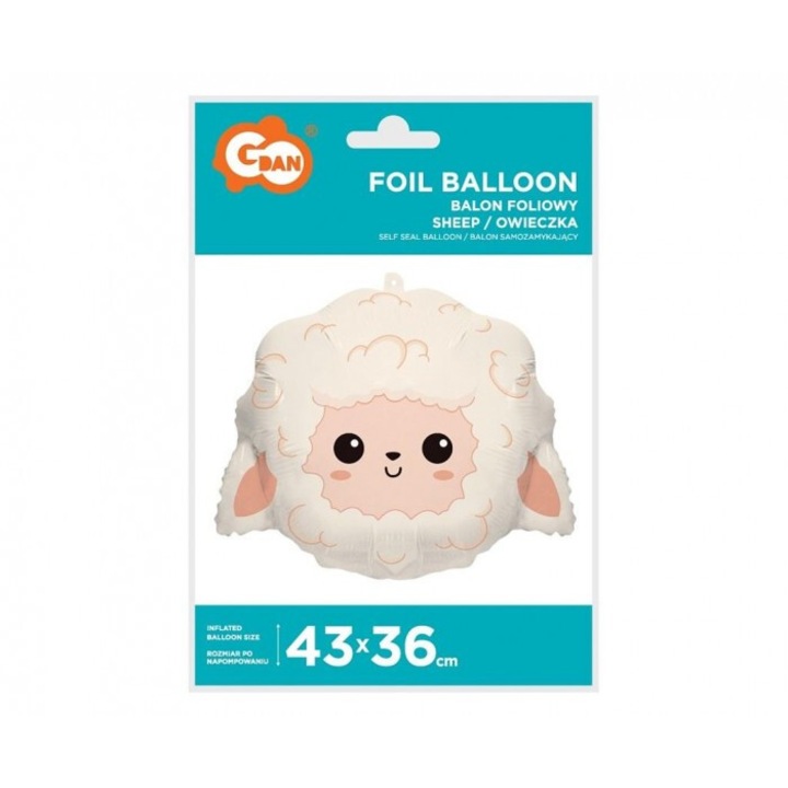 Balon foliowy Owieczka, 43x36cm, set 1 bucata