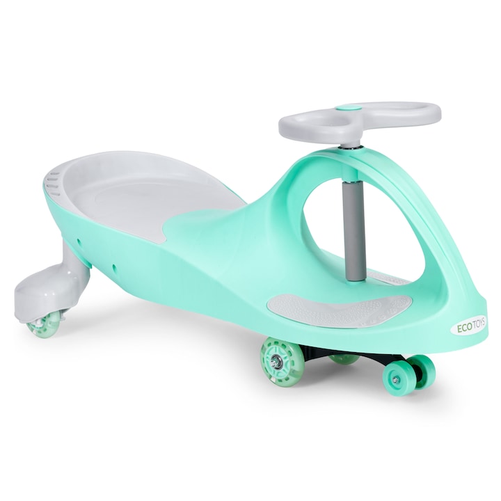 Gyermek kisautó, ECOTOYS, zöld, 79x36x38,5cm, LED kerekekkel