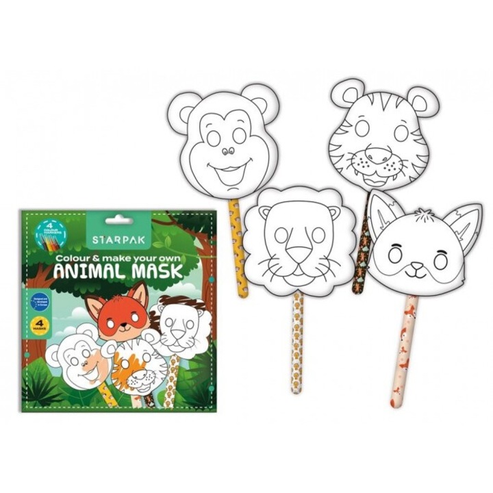 Set 4 masti animale, Starpak, pentru pictat, 250x263mm