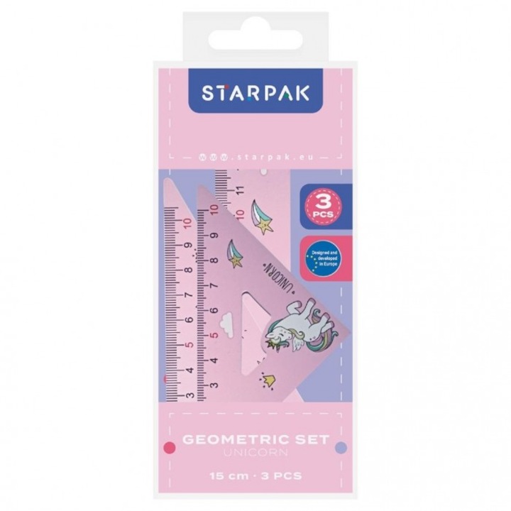 Set geometric Unicorn 3el, Starpak, 15cm, 172x95mm