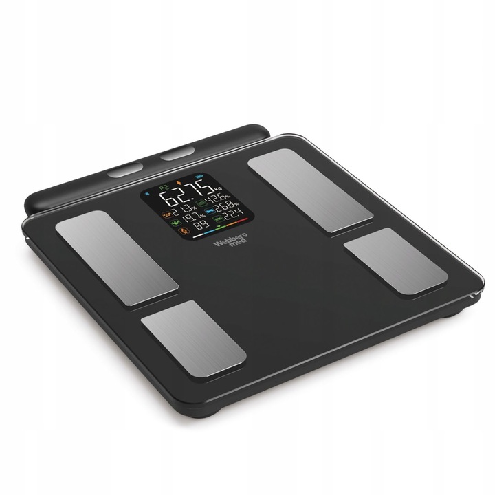Аналитична везна за баня WEBBER, 15 параметъра, Bluetooth, LCD дисплей