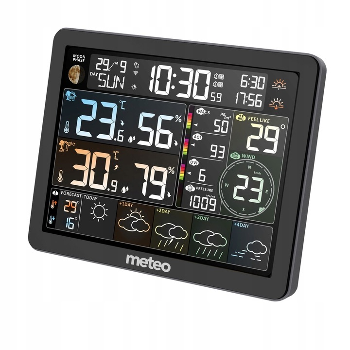 Метеорологична станция METEO, измерване на температура и влажност, барометър, 17.5x14x2.5cm, пълен комплект