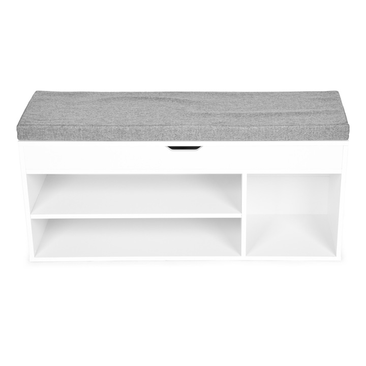 Cipős szekrény, ModernHome, 3 polccal, nyitott, fehér, 30,5x104x49 cm
