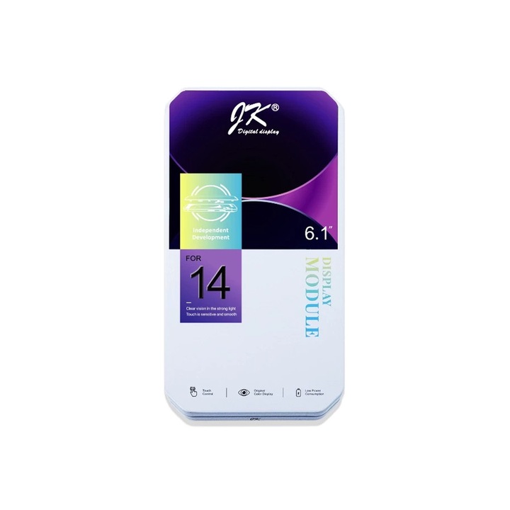 LCD екран с тъчскрийн за iPhone 14, JK, Лесна сглобка, Висока издръжливост, Черен