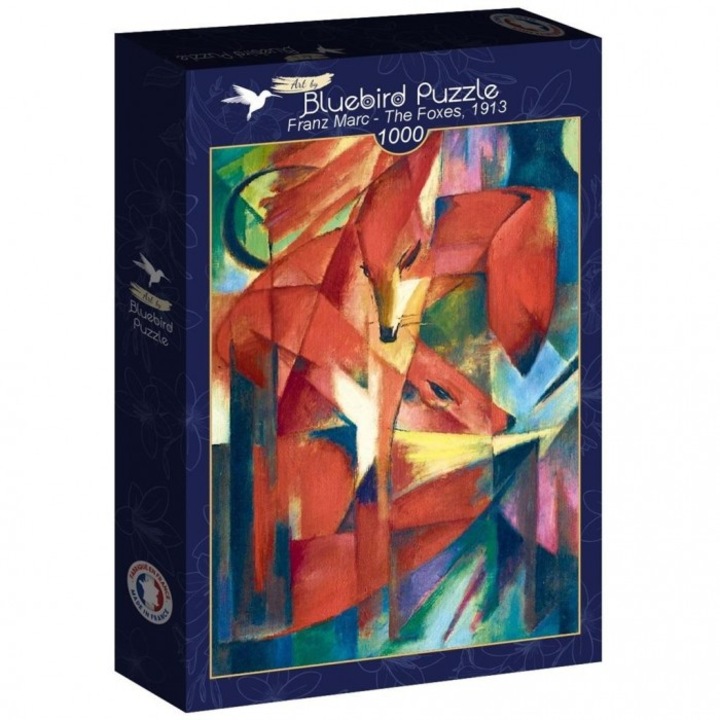 Puzzle Red Foxes-Franz Marc 1913, Bluebird Puzzle, 1000 Piese, Multicolor