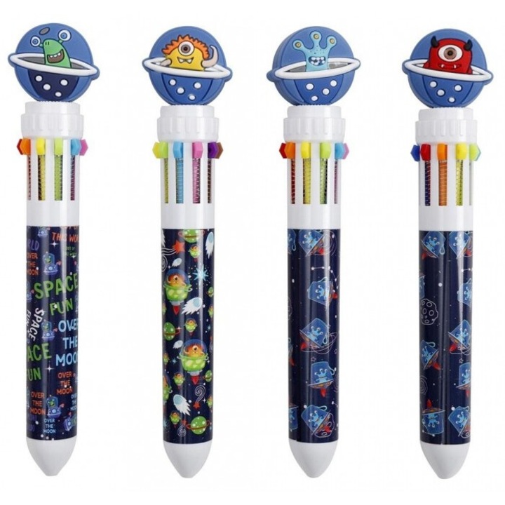 Set 36 pixuri cu motiv cosmic, NInvest, Multicolor