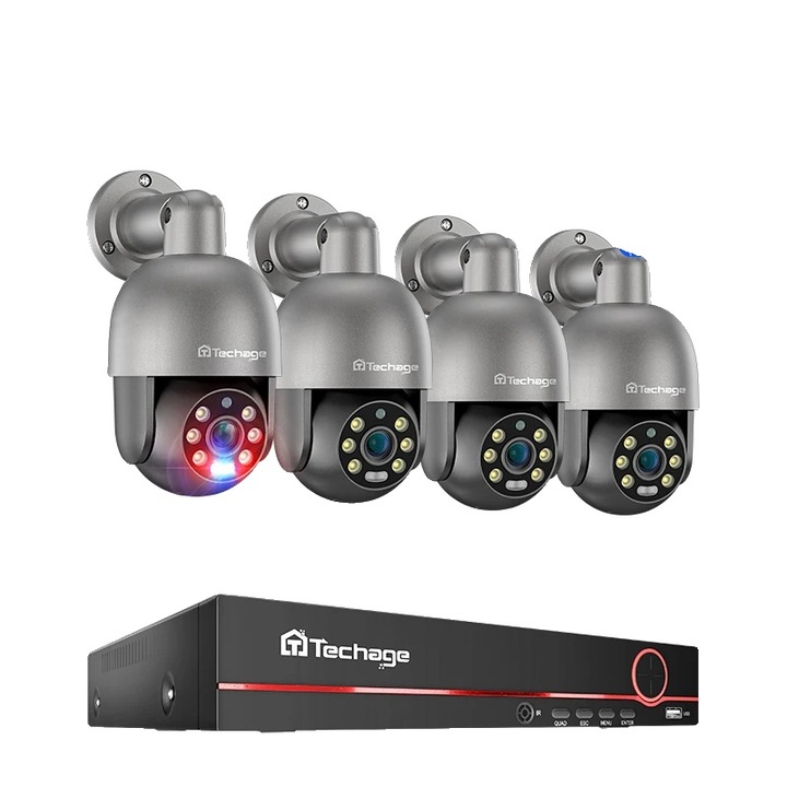 Sistem de camere de securitate, DVR 8 canale, 2MP, 18 m, Negru