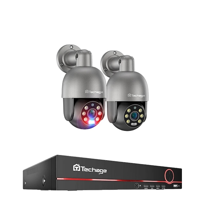 Kit supraveghere Hikvision compus din 2 camere video de exterior si 2 camere video de interior