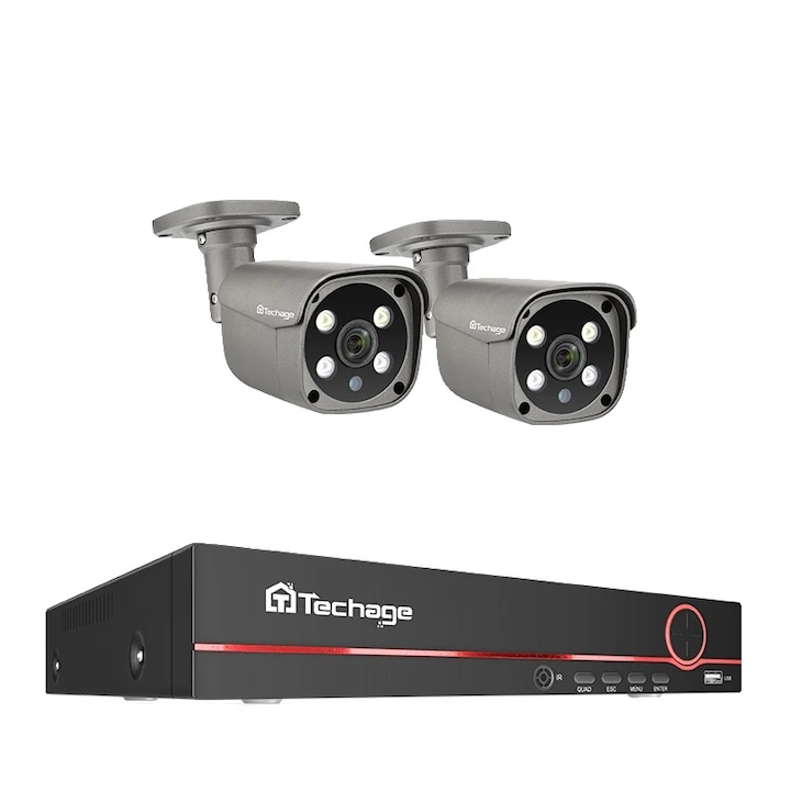 Kit Supraveghere Video, 8MP, 8CH POE, Nocturna, 30m