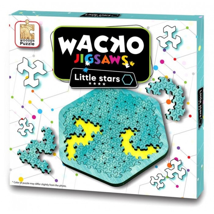 Puzzle Wacko - Little Stars 12 részes, G3, nehézségi fok 4/4, 200x185mm, fa