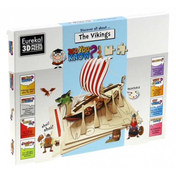 Puzzle lemn G3 - Wikingowie, 37 piese, 192x248mm