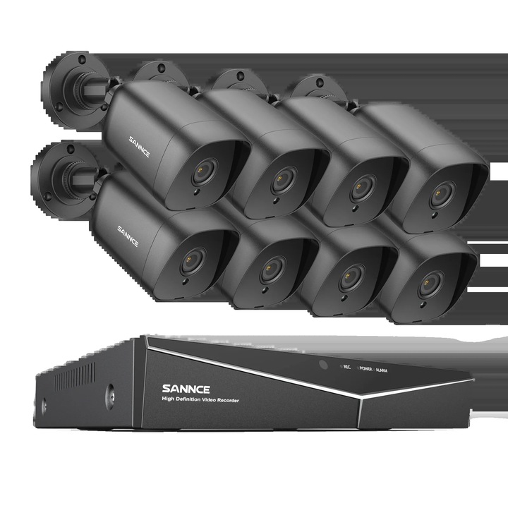 Kit Supraveghere, 8CH NVR, 4 camere, rezolutie 4MP, audio bidirectional, 1T