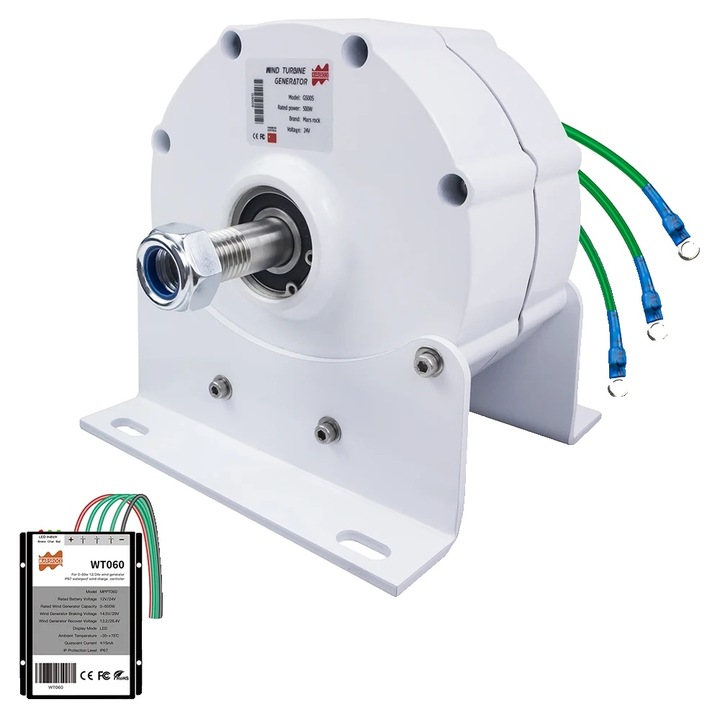 Generator electric, 500W, 1 ax cu suport, 24V, 3 faze