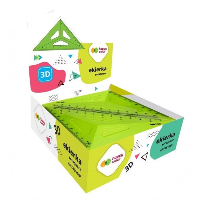Echere Happy Color, 45x13cm, set 25 bucati, multicolor