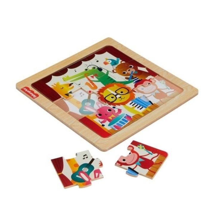 Puzzle din lemn Fisher-Price HXV18, 173x183mm, pentru copii 2+