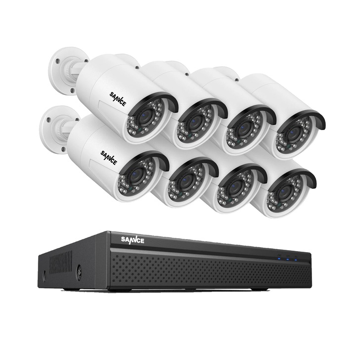 Videó megfigyelő készlet, 8MP, 8CH POE, éjszakai, 30m, 2T