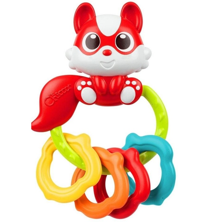 Дрънкалка Катеричка Chicco, 4 цвята, 16x10,5x3,5см, за 0м+