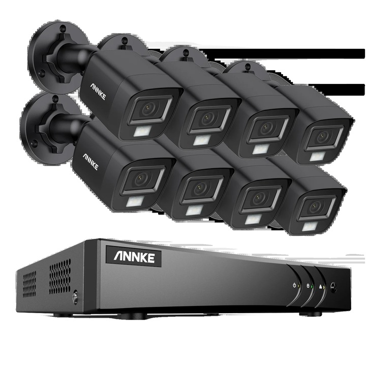 Sistem de supraveghere, Annke, 8CH, 5MP Ultra HD, viziune nocturna infrarosu, 3K CMOS Camera-b,
