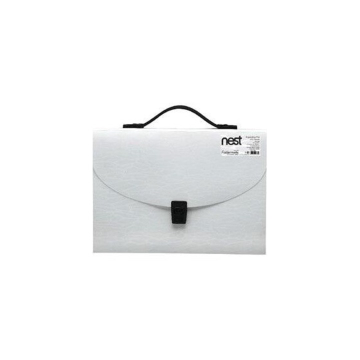 Mapa armonica cu manere, Foldermate, 13 compartimente, alb, 248x336mm