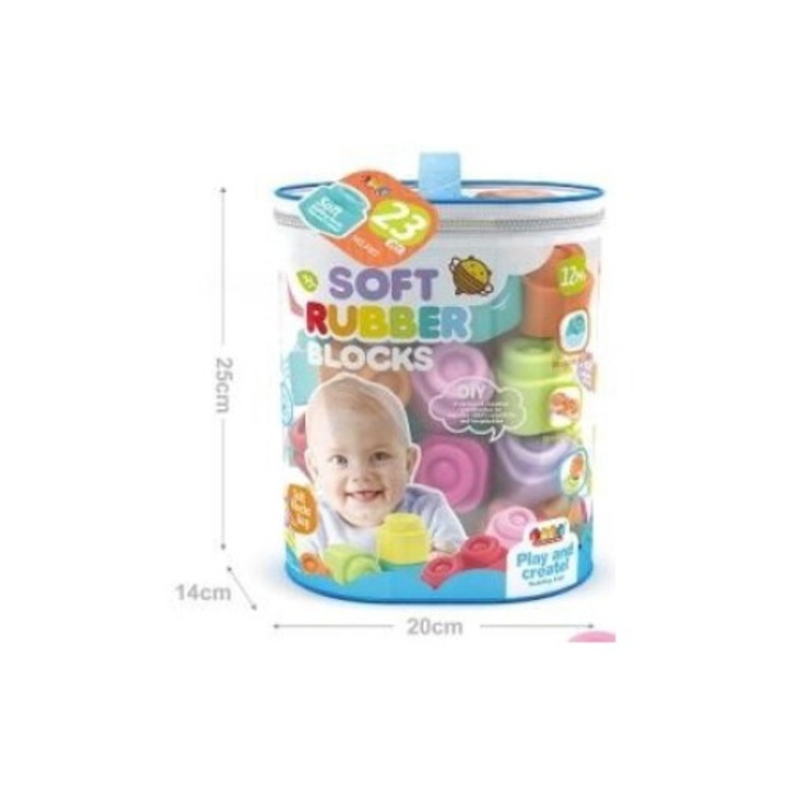 23 darabos építőelemes készlet, W&K, 20x14x25cm, 1 éves kortól