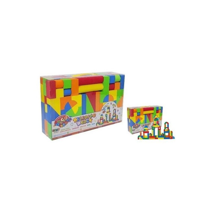 Set 90 blocuri de spuma, W&K, 39x7.5x29cm, 3 ani +