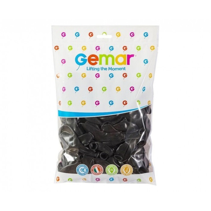 Черни пастелни балони 30см, комплект 100 бр, Godan
