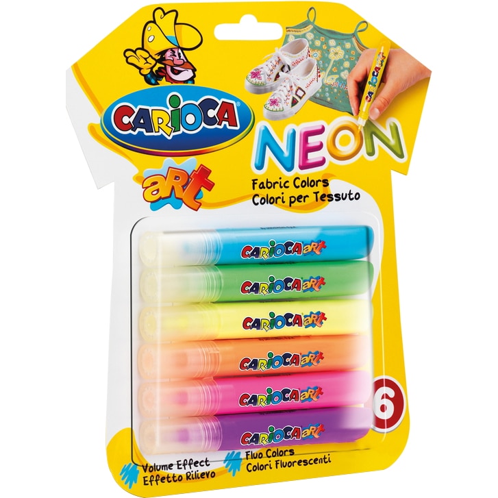 Set Carioca Fabric Art Neon, 6 buc/set
