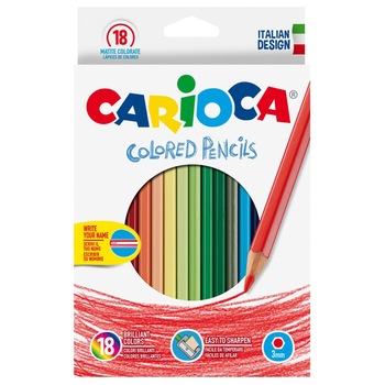 Creioane color Carioca, 18 buc/set Creioane color Carioca, 18 buc/set