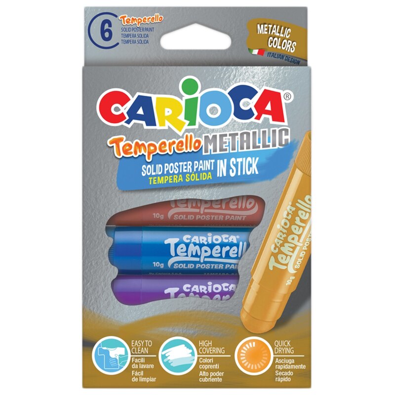 Set Creion Tempera Temperello Metallic, 6 buc/set