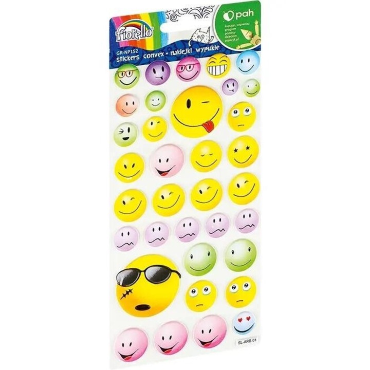 Stickere decorative, Fiorello, buzki okulary, set, 5903364282585