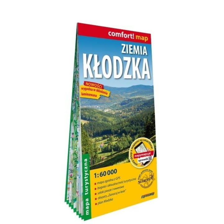 Harta turistica Ziemia Klodzka 1:60 000, ExpressMap, laminata, 234x114 mm, 2024