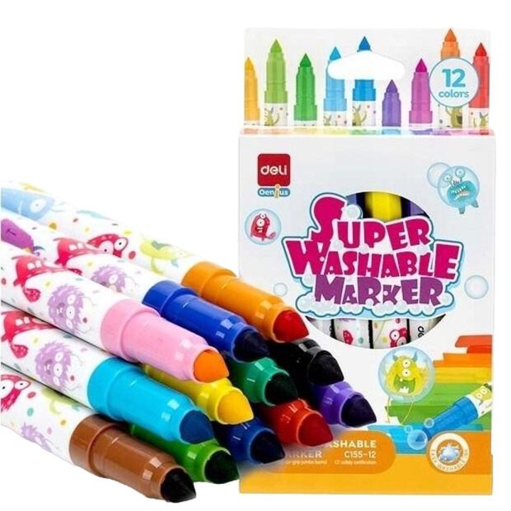 set 12 carioci, Plastic, 135x15mm, Multicolor