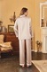 Pijama Dama Satin, SINBINTA, Design cu rever, Model cu nasturi si buzunar la piept, Usor de pus si scos, Bluza cu maneca lunga si pantaloni lungi, Aspect Elegant, Placuta la atingere, Casual, Respirabil, Poliester, Champagne Gold