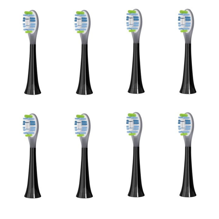 Set de rezerva compatibil Philips Sonicare seria HX369, ProResults HX9042, 8 buc, negru