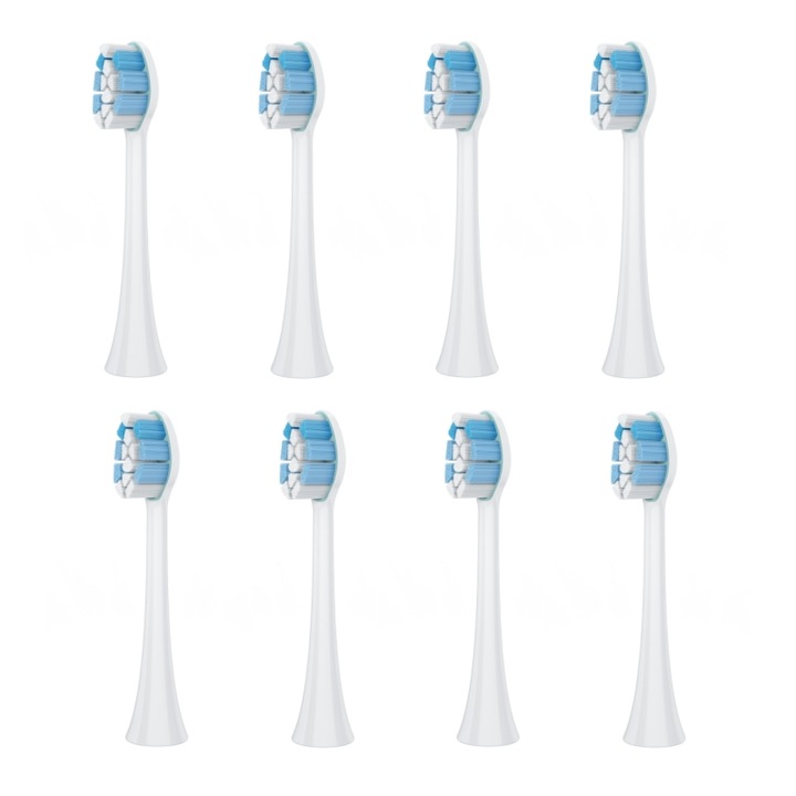 Set de rezerva compatibil Philips Sonicare seria HX369, ProResults HX9033, 8 buc, alb