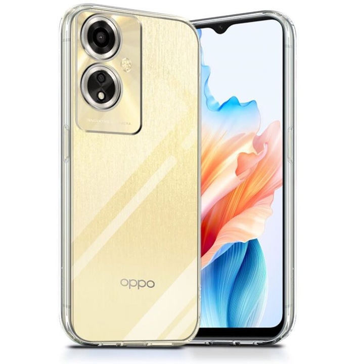 Прозрачен мек TPU калъф, съвместим с Oppo A59 5G, прозрачен