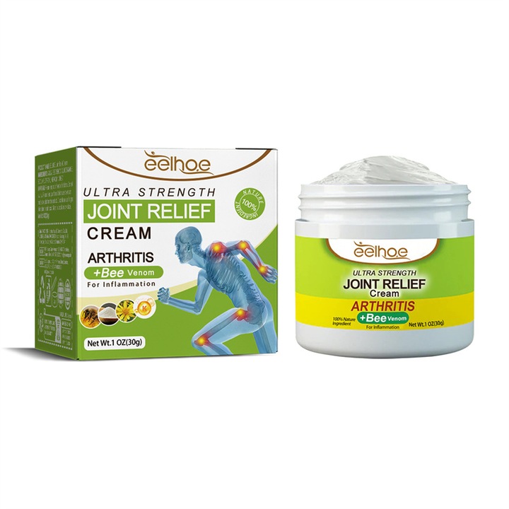 Crema pentru ingrijirea articulatiilor, ingrijirea articulatiilor si genunchilor, crema cu colagen pentru articulatii cu venin de albine, amelioreaza durerile articulare si musculare, 30 g