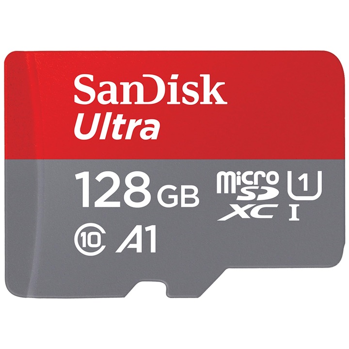 Карта с памет, SanDisk Extreme PRO microSDXC 128GB, RescuePRO Deluxe 120MB/s A1 C10 UHS-I U3, SD адаптер