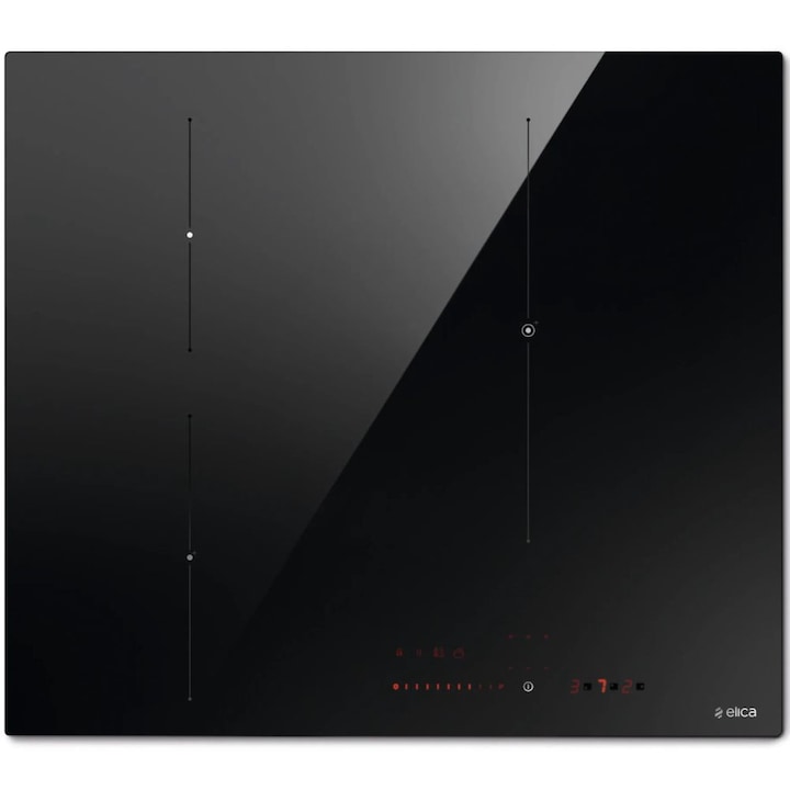Индукционен плот за вграждане Elica Ratio 603 BL, 3100 W, 3 зони, 9 степени, Заключване на управлението, Черен