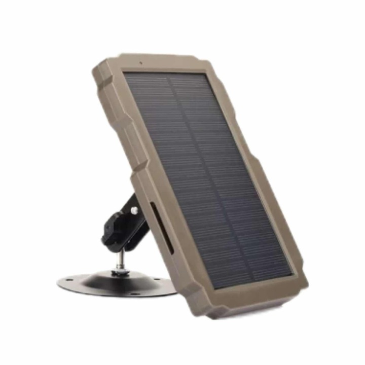 Napelem vadászkamerákhoz, Beépített akkumulátor, 3000mAh, Fém állvány