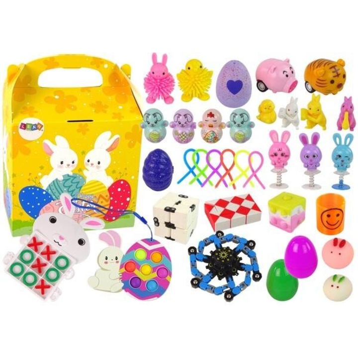 Set jucarii de Paste 36 elemente, Leantoys, antistres, multicolor, 16x10x14cm