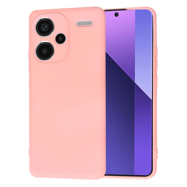 Husa de protectie compatibila cu Xiaomi Redmi Note 13 Pro Plus 5G, SoftFlex, silicon, Roz Pudrat