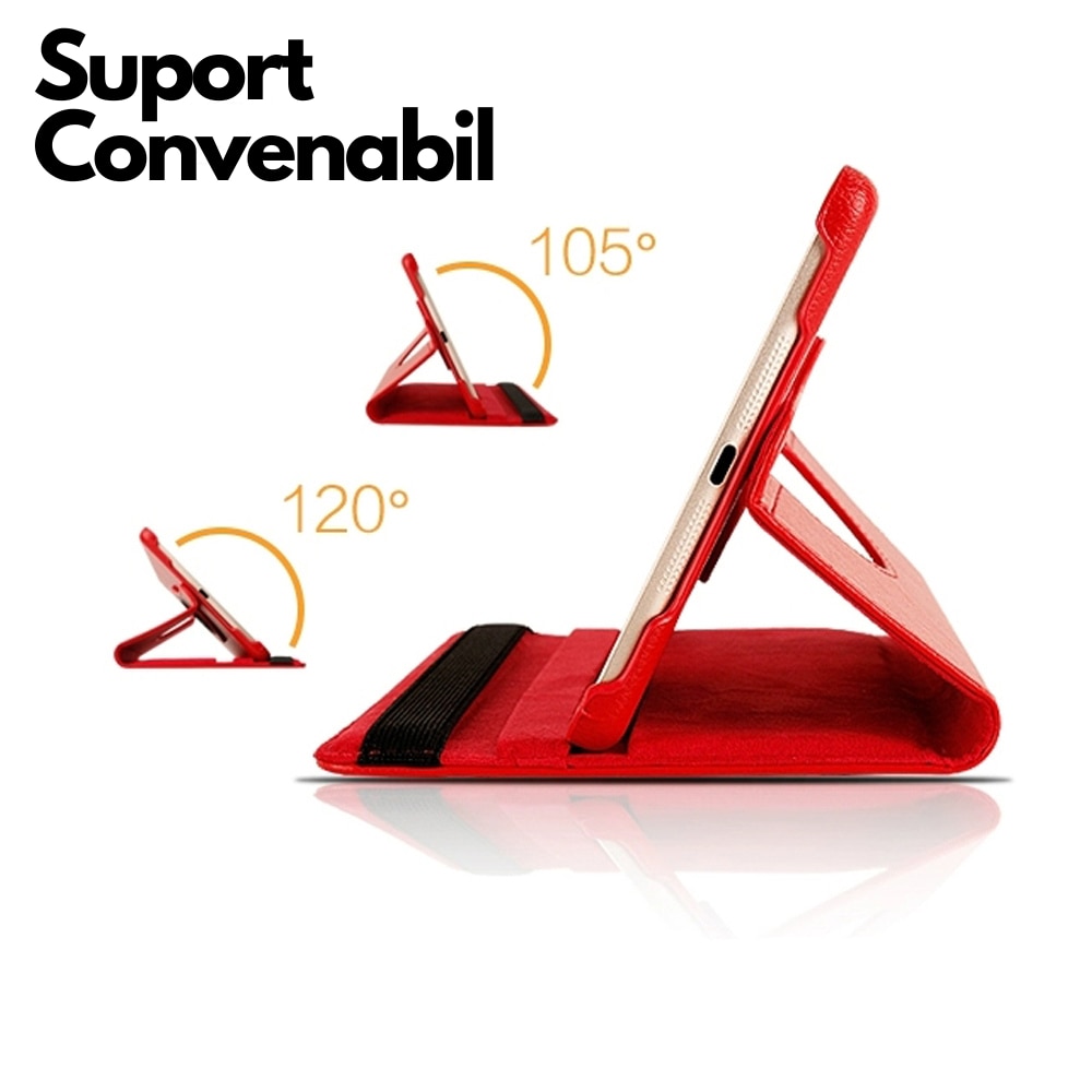 Husa universala pentru tableta de 11 inch, SafeCover EcoShield, Piele ecologica, Protectie completa, Design elegant, Functie de stand ajustabila, Interior de microfibra, Anti-zgarieturi, Decupaje precise, Culoare Negru
