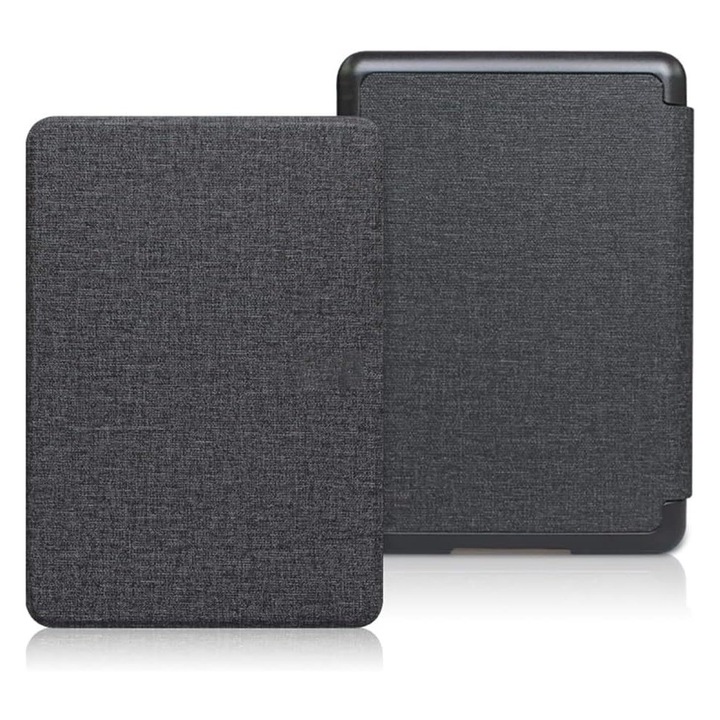 Husa de protectie pentru Kindle Paperwhite de 6, 8 inci generatia a 11-a, 2021, functie automata de somn/trezire, textura tesaturii，VIENOD, Gri negru